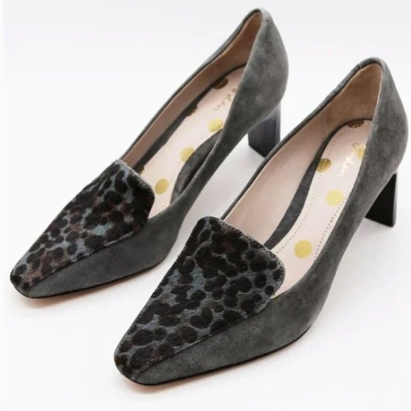 New Boden Calf Hair Leather Slip On High Heel Pumps size 8.5 - Picture 1 of 13